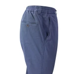Piet Elastische Taille Broek | Lang Indigo Print | www.pietkoopmans.nl