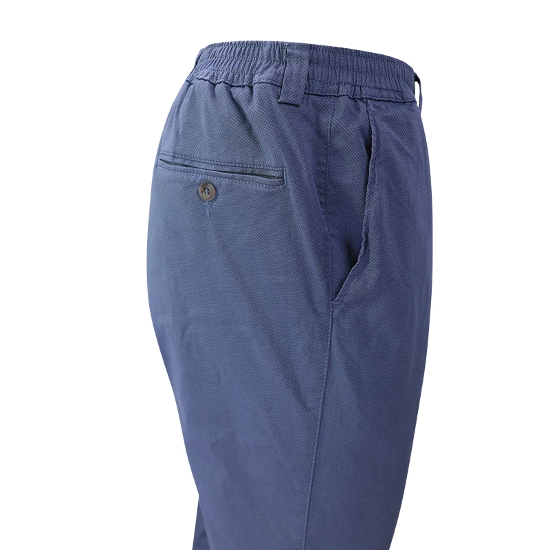 Piet Elastische Taille Broek | Lang Indigo Print | www.pietkoopmans.nl