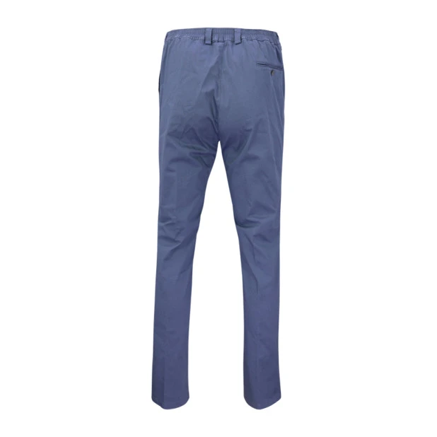 Piet Elastische Taille Broek | Lang Indigo Print | www.pietkoopmans.nl