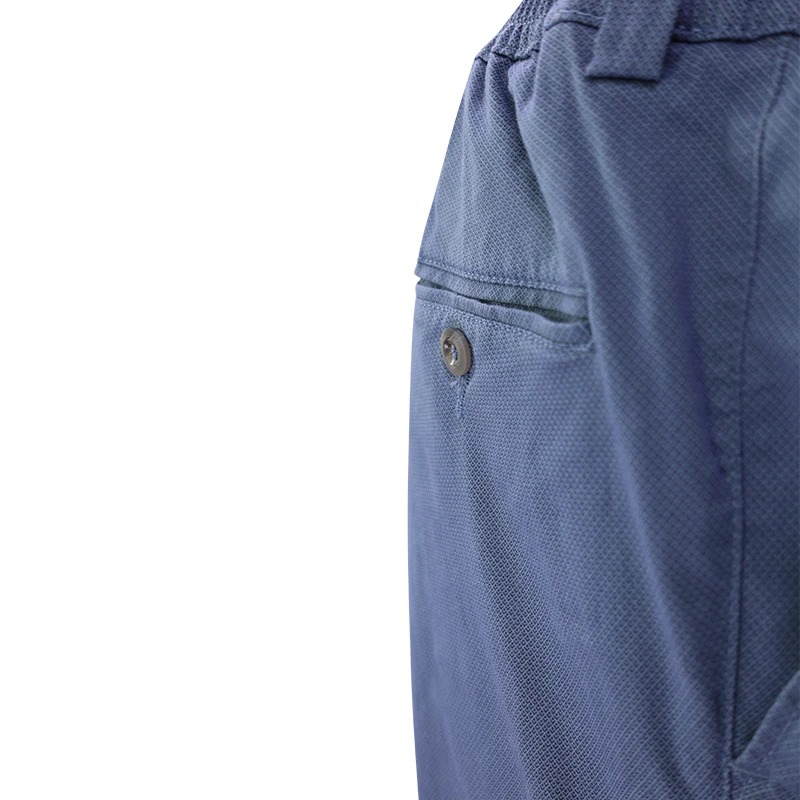 Piet Elastische Taille Broek | Lang Indigo Print | www.pietkoopmans.nl