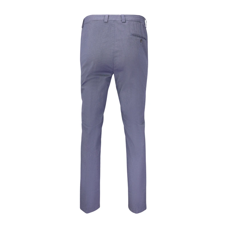 Piet Elastische Taille Broek | Cadzand Navy Print | www.pietkoopmans.nl