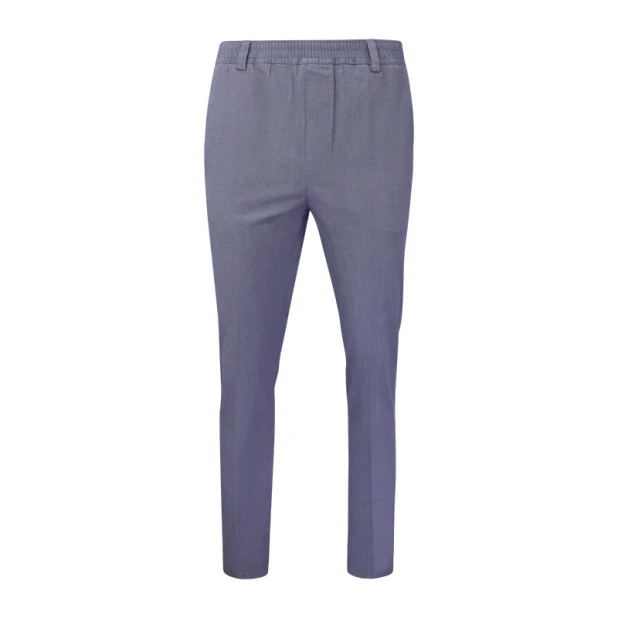Piet Elastische Taille Broek | Cadzand Navy Print | www.pietkoopmans.nl