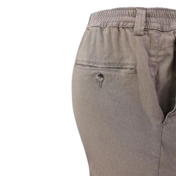 Piet Elastische Taille Broek | Duindorp Beige Print