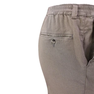 Piet Elastische Taille Broek | Lang Beige Print