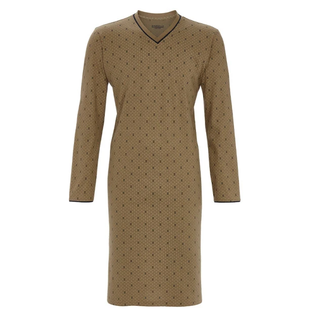 Ringella Nachthemd Heren | Camel Beige Print | www.pietkoopmans.nl