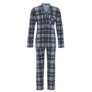 Ringella Pyjama Tricot  Doorknoop | Lichtblauw Geruit