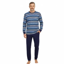 Ringella Tricot Heren Pyjama | Blauw Gestreept
