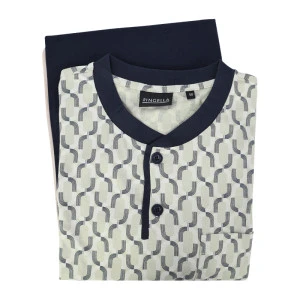 Ringella Pyjama Heren Tricot | Licht Olijf Print