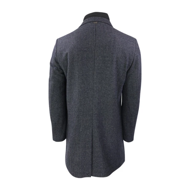 S4 Wollen Mantel | Blauw Melange | www.pietkoopmans.nl