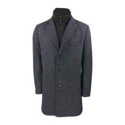 S4 Wollen Mantel | Blauw Melange  