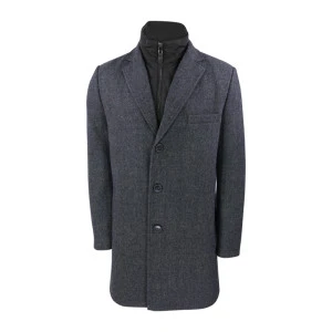 S4 Wollen Mantel | Blauw Melange  