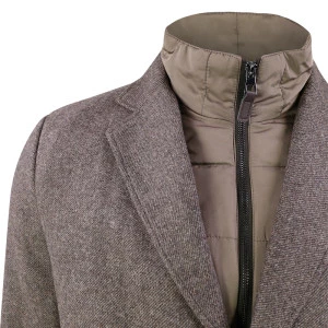 S4 Wollen Mantel | Taupe Melange  