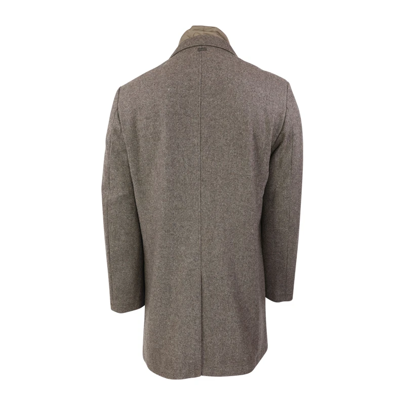 S4 Wollen Mantel | Taupe Melange | www.pietkoopmans.nl