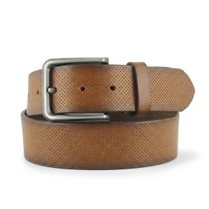 Lederen Heren Riem | Perforatie Brons