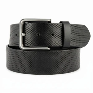 Lederen Heren Riem | Perforatie Grijs