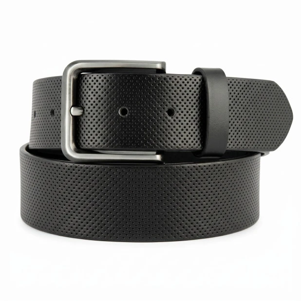 Lederen Heren Riem | Perforatie Grijs | www.pietkoopmans.nl
