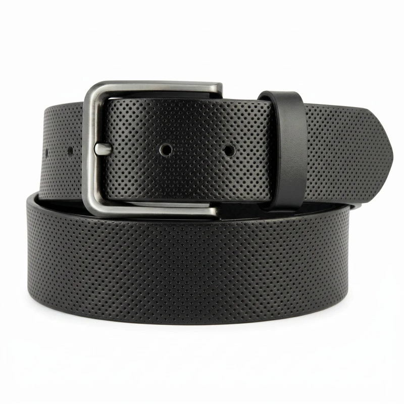 Lederen Heren Riem | Perforatie Grijs | www.pietkoopmans.nl
