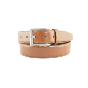 Lederen Riem Gesp Licht Glanzend | Cognac