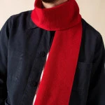 Saint James Gebreid Wollen Shawl | Uni Rood | www.pietkoopmans.nl