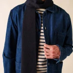 Saint James Gebreid Wollen Shawl | Uni Navy | www.pietkoopmans.nl