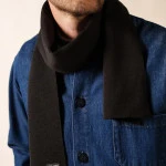 Saint James Gebreid Wollen Shawl | Uni Zwart | www.pietkoopmans.nl