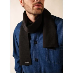 Saint James Gebreid Wollen Shawl | Uni Zwart