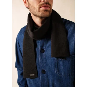 Saint James Gebreid Wollen Shawl | Uni Zwart