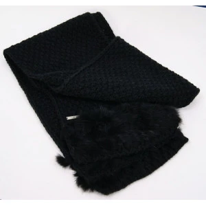 Seeberger Shawl Pompoenetjes | Zwart