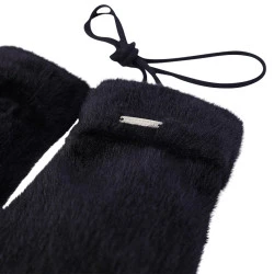 Seeberger Dames Fluffy Wanten | Zwart