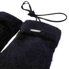 Seeberger Dames Fluffy Wanten | Zwart