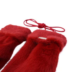 Seeberger Dames Fluffy Wanten | Diep Rood