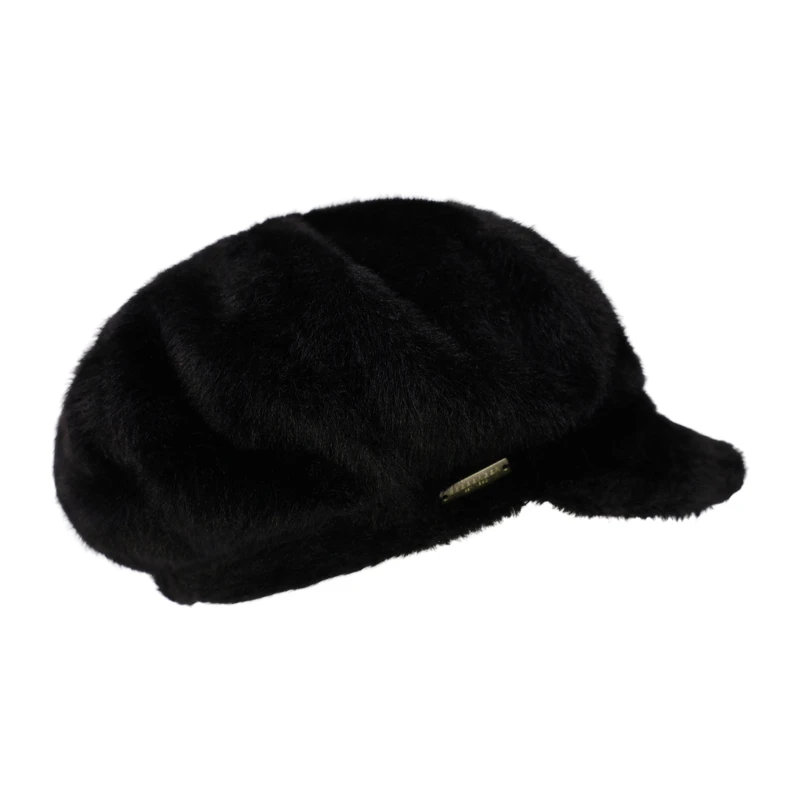 Seeberger Fake Fur ballonpet | Zwart | www.pietkoopmans.nl