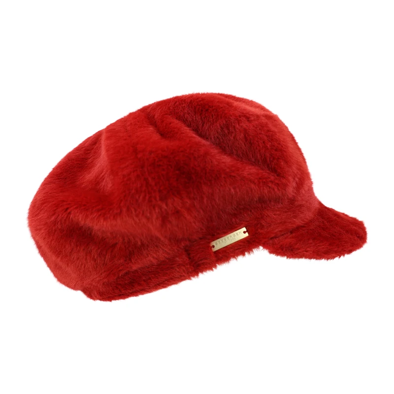 Seeberger Fake Fur ballonpet | Rood | www.pietkoopmans.nl