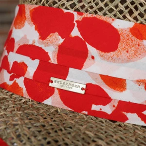 Seeberger Half Rond Hoed | Rood Print