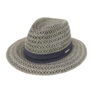 Seeberger Fedora Hoed | Beige Navy