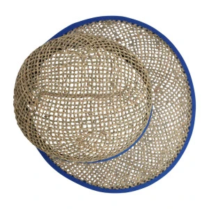 Seeberger Dames Hoed | Naturel Fris Blauw
