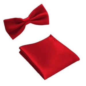 Vlinderstrik Met Pochette | Licht Rood