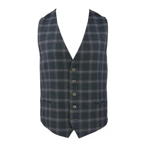 Sunwill Zomer Gilet | Marine Beige Geruit