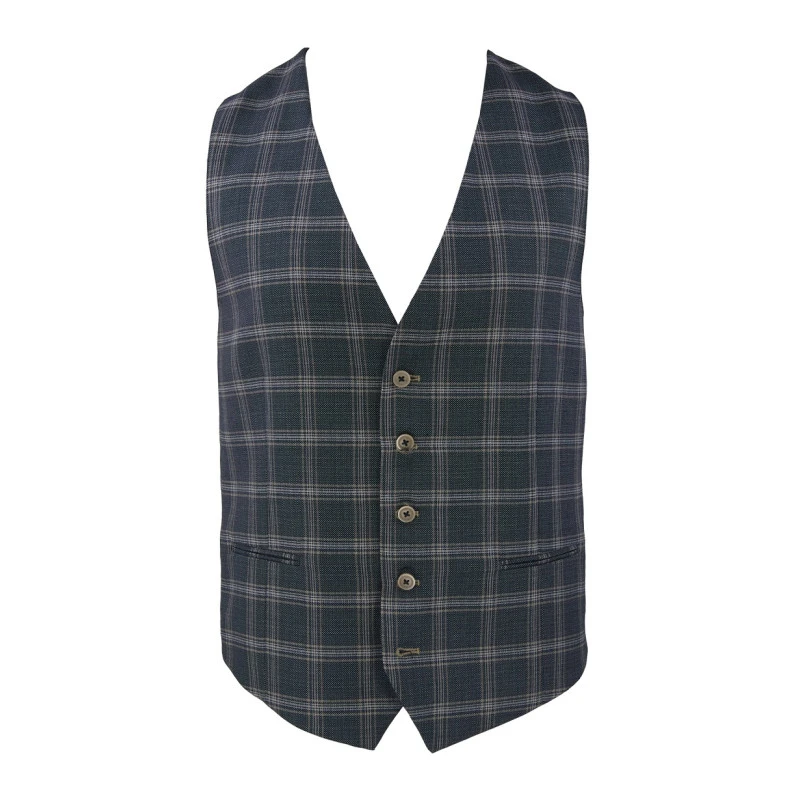 Sunwill Zomer Gilet | Marine Beige Geruit | www.pietkoopmans.nl