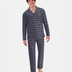 Tom Tailor Flanel Pyjama | Marine Geruit | www.pietkoopmans.nl
