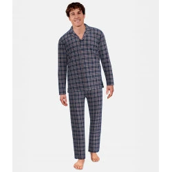 Tom Tailor Flanel Pyjama | Marine Geruit