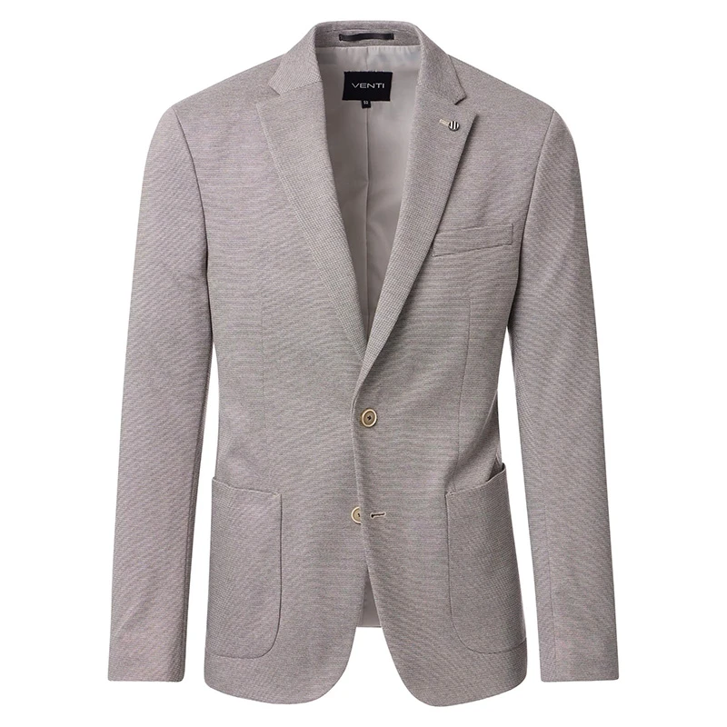 Venti Stretch Colbert | Beige Melange | www.pietkoopmans.nl