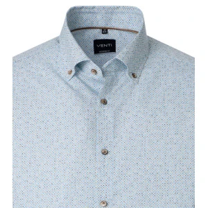 Venti Korte Mouw Shirt | Camel Print