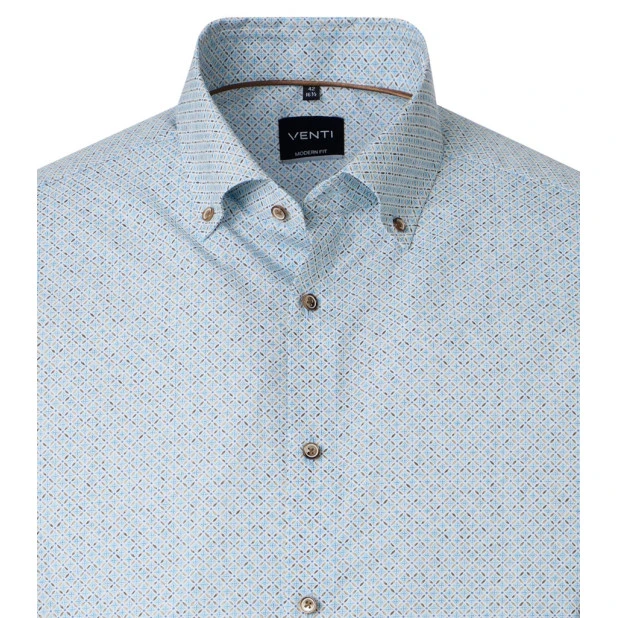 Venti Korte Mouw Shirt | Camel Print | www.pietkoopmans.nl
