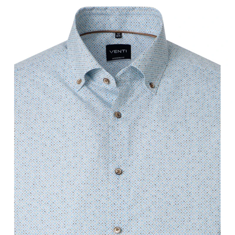 Venti Korte Mouw Shirt | Camel Print | www.pietkoopmans.nl