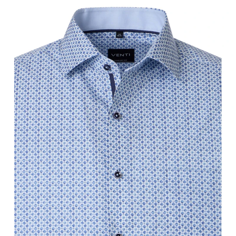 Venti Korte Mouw Shirt | Blue Print | www.pietkoopmans.nl