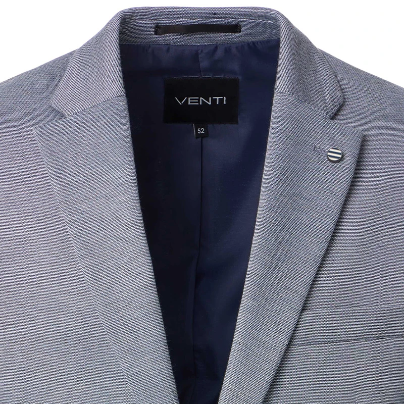 Venti Stretch Colbert | Blauw Melange | www.pietkoopmans.nl