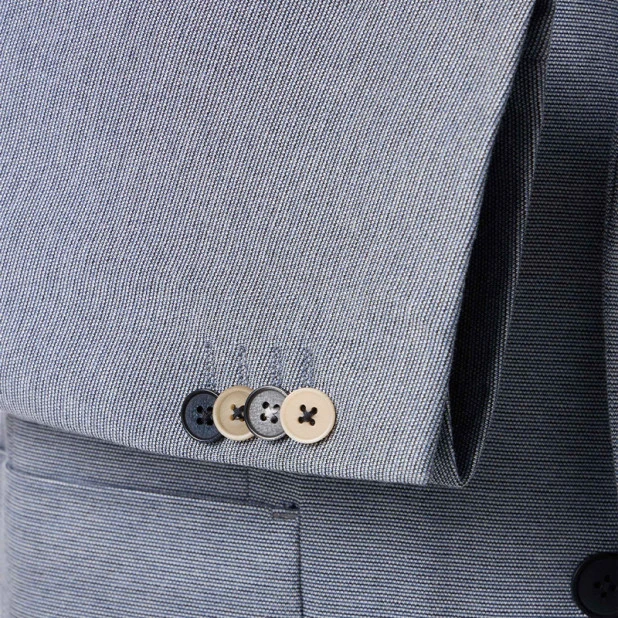 Venti Stretch Colbert | Blauw Melange | www.pietkoopmans.nl