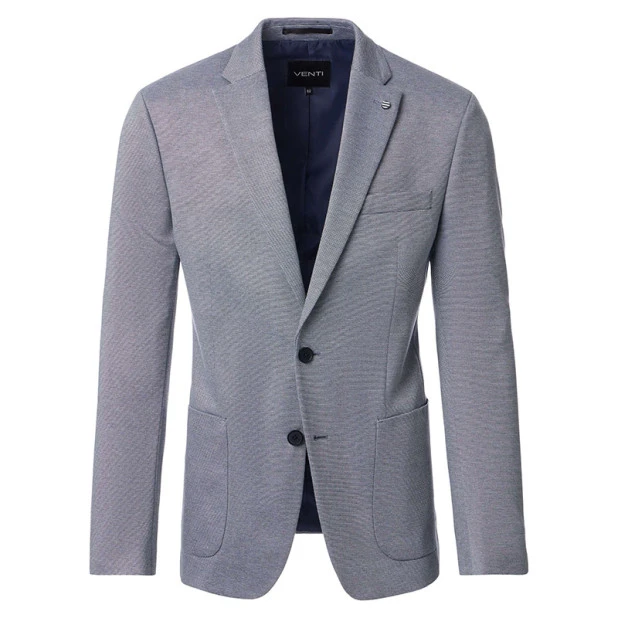 Venti Stretch Colbert | Blauw Melange | www.pietkoopmans.nl