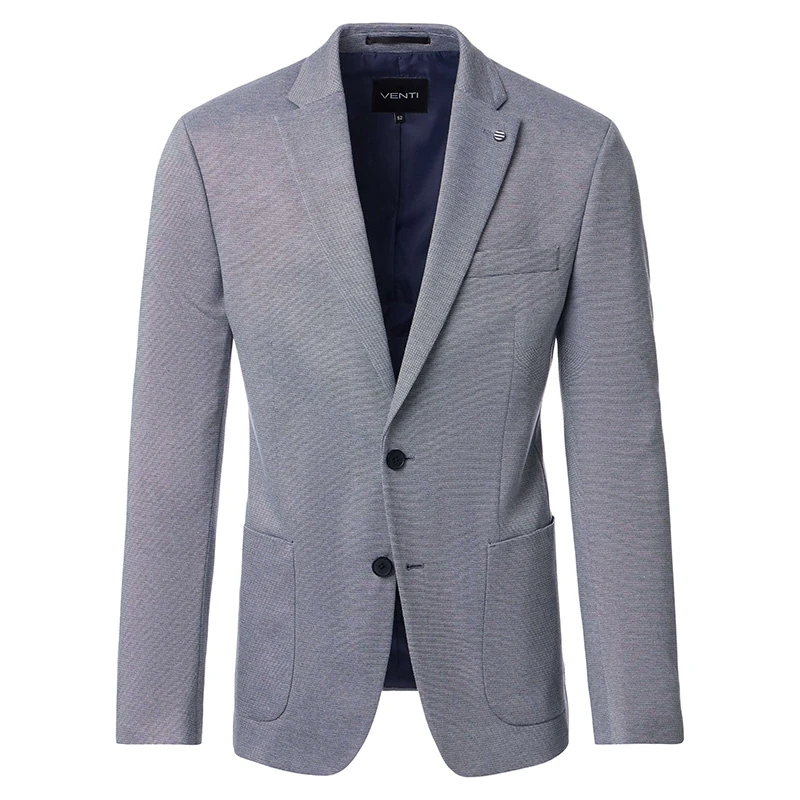 Venti Stretch Colbert | Blauw Melange | www.pietkoopmans.nl
